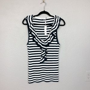 NWT Trina Turk XL Quill Sleeveless Ruffle Sweater